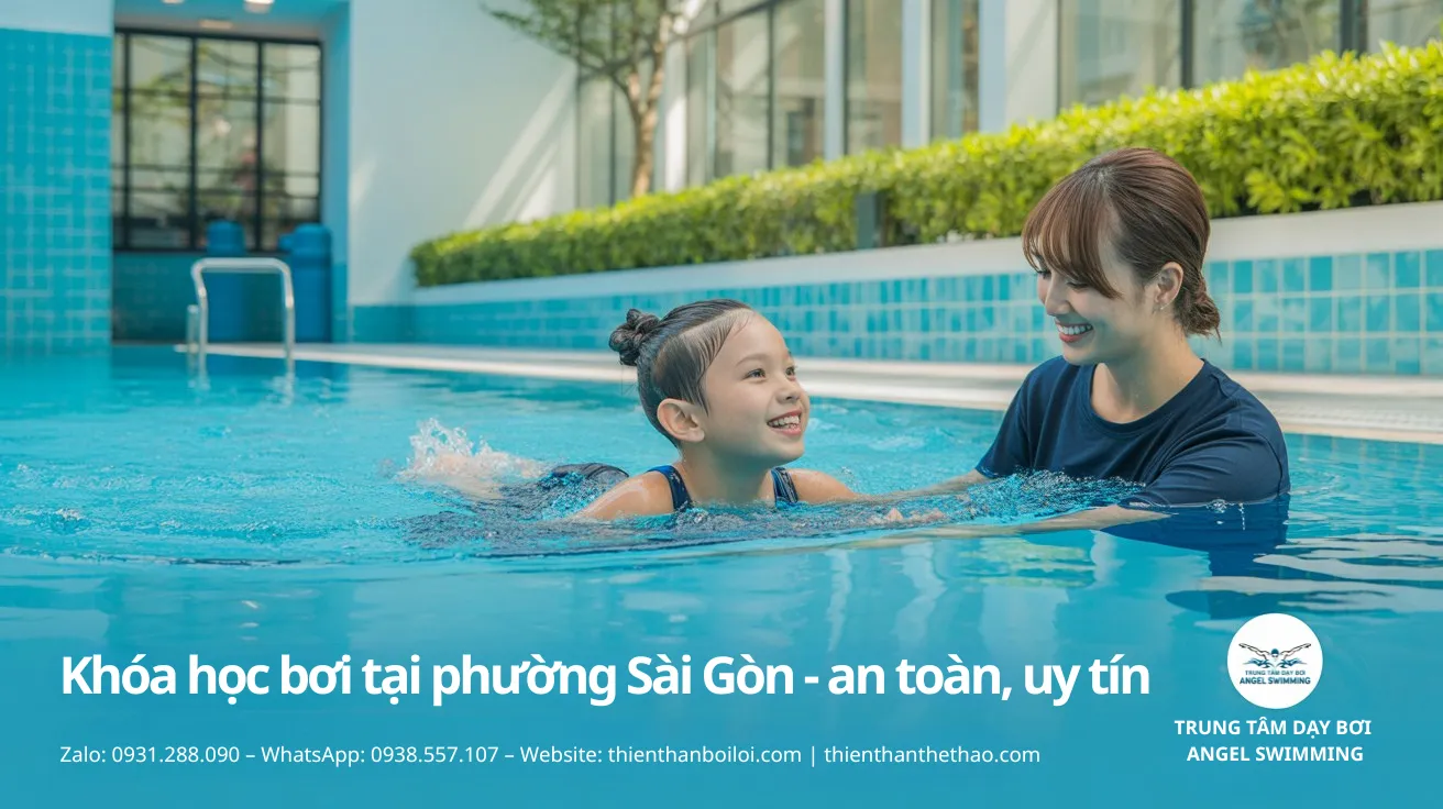 Lớp dạy bơi trẻ em ở phường Sài Gòn với giáo viên giàu kinh nghiệm